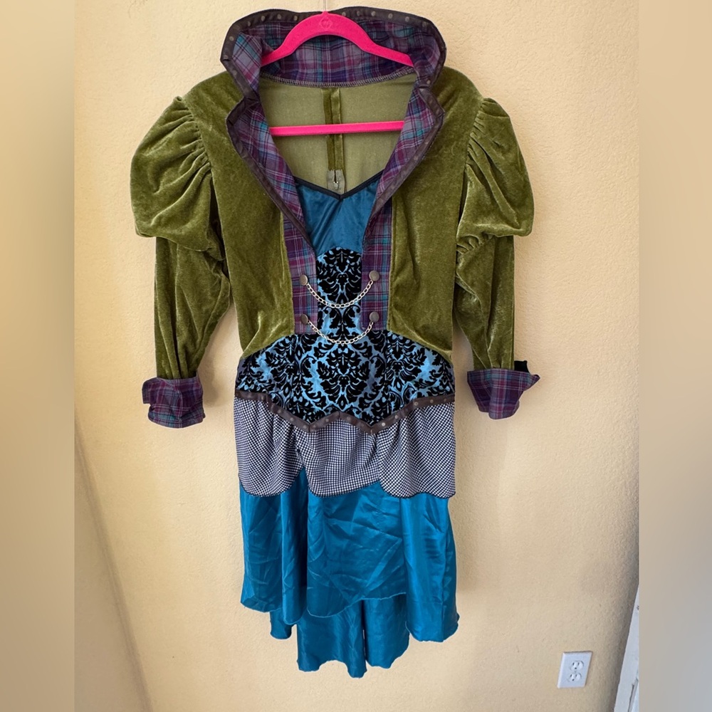 Leg Avenue Green Velvet and Teal Layered Costume Dress